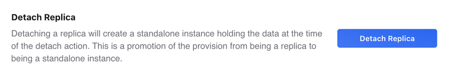 Detach Replica button